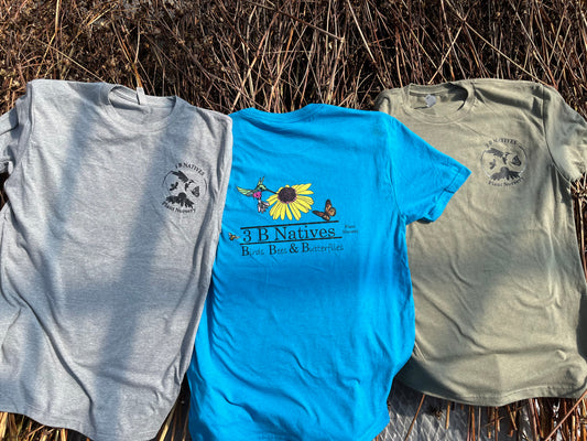 3 B Natives Plant Nursery Logo Gardening T-Shirt- Graphic Apparel